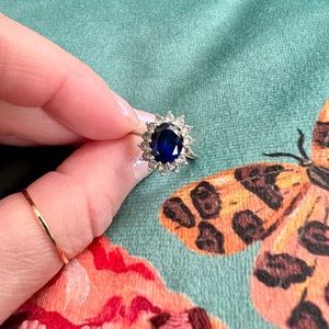 Helzberg Lab Created 14k Sapphire Ring